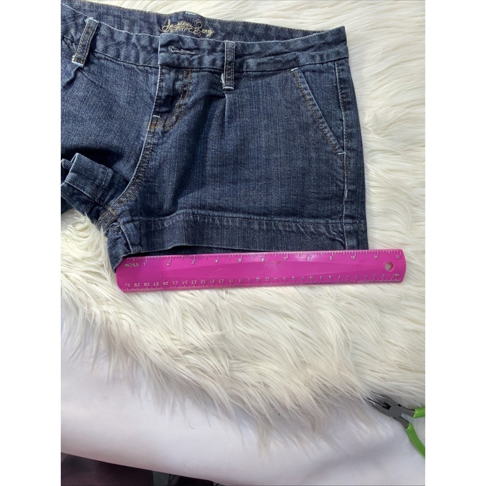 American Rag Cie Vintage Curvy Women Blue Cut Off Denim Shorts Size 9 Sexy 221 - Picture 8 of 10